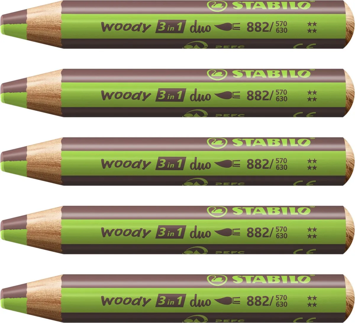 STABILO Woody 3-in-1 Duo Light Groen/Bruin