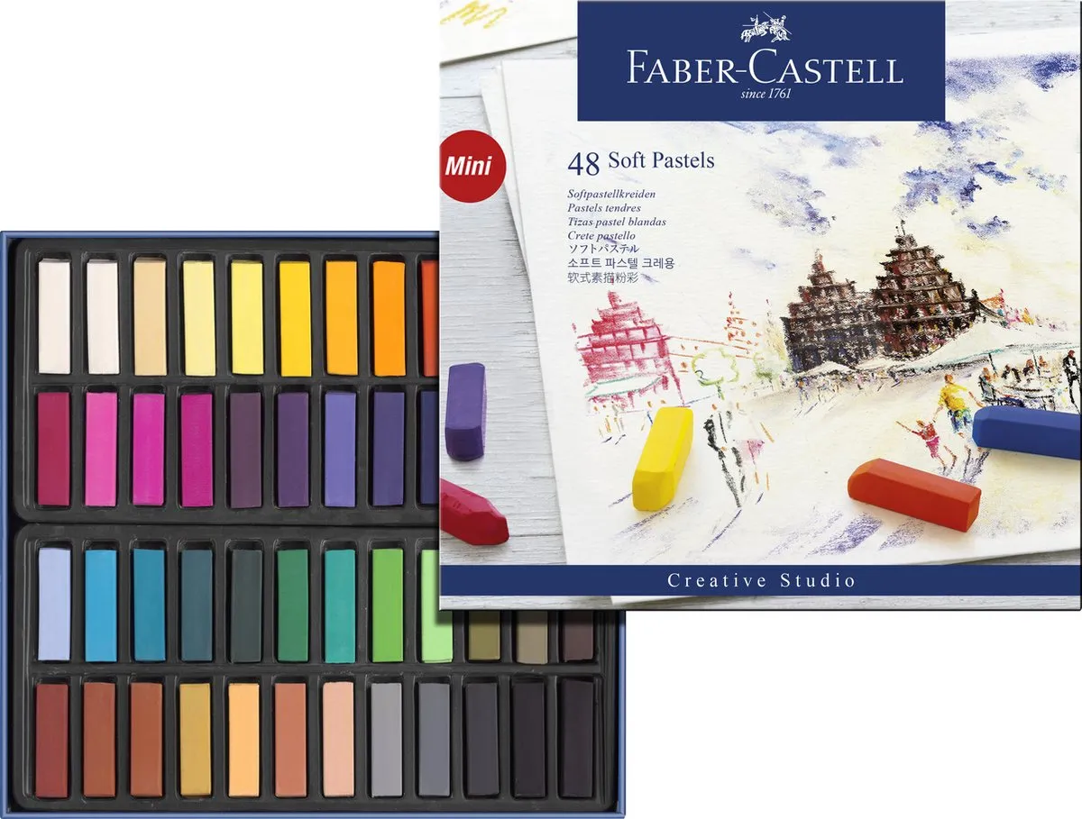 Faber-Castell Pastelkrijt Halve Lengte - 48 Stuks