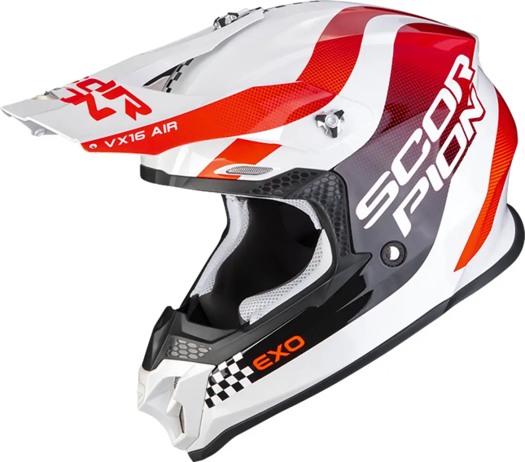 Scorpion VX-16 Evo Air Soul Wit-Rood Crosshelm