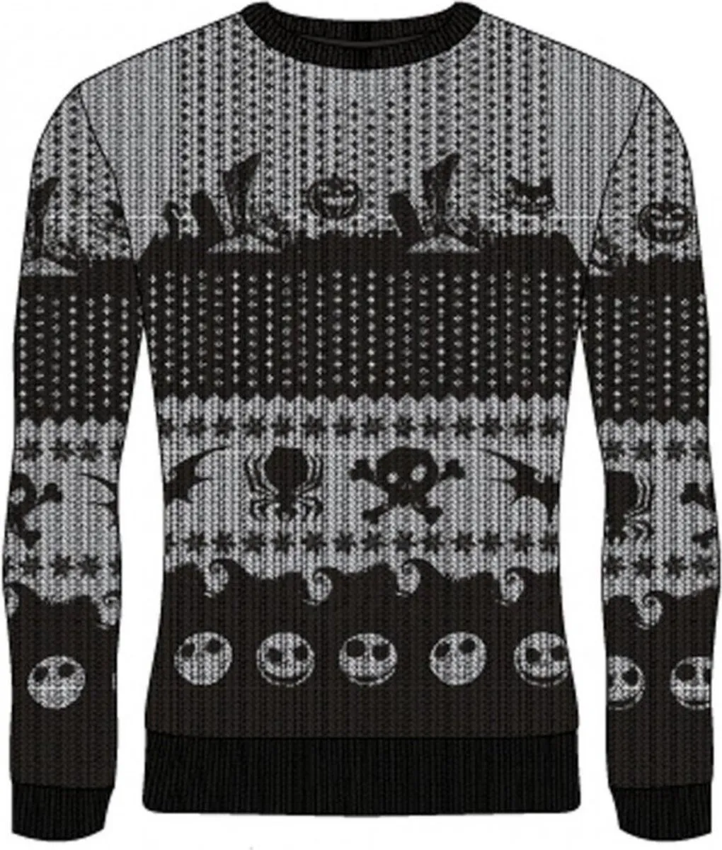 Disney The Nightmare Before Christmas Kersttrui M - Zwart/Wit