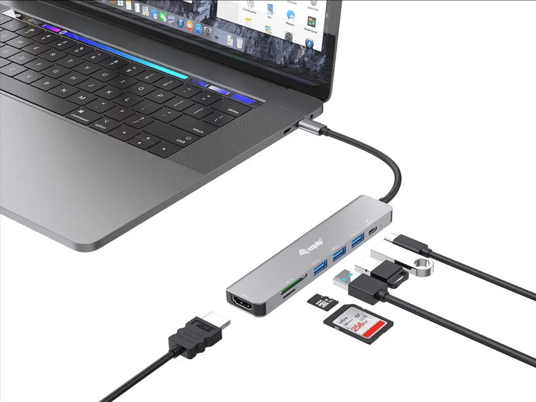 Equip 133494 USB-C Dock 7-in-1 - HDMI 4K - Zilver - afbeelding 5 van 6