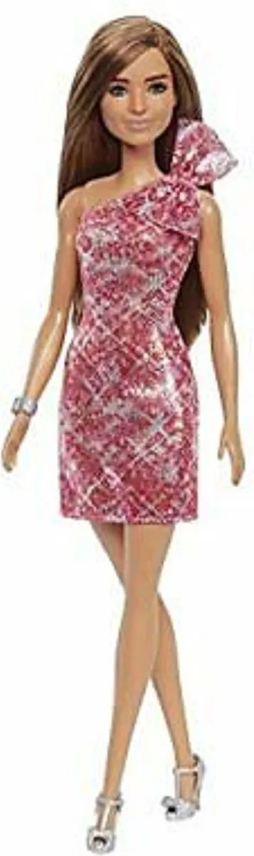 Barbie Glitz-pop Roze glitter-schouderjurk