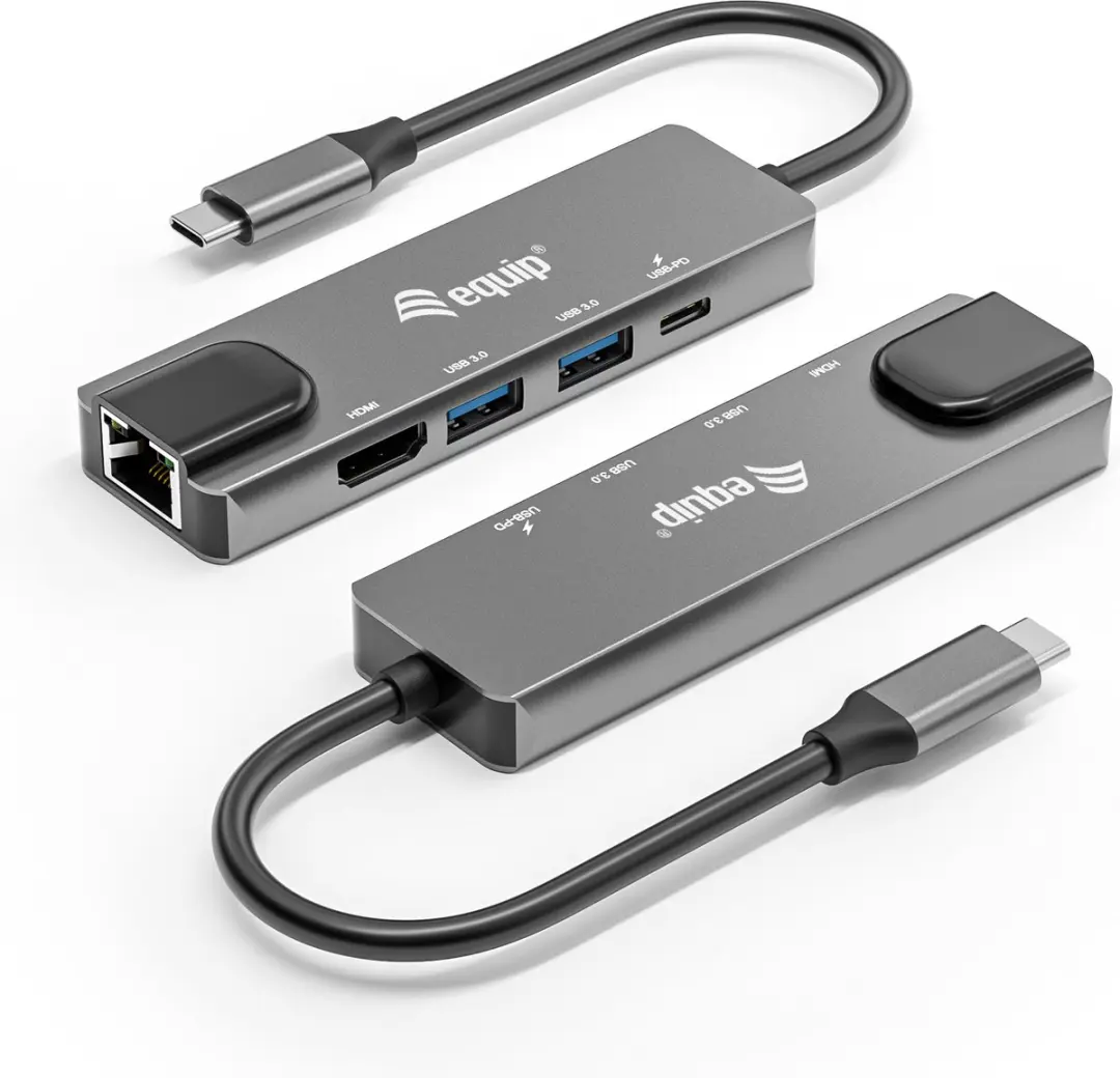Equip 133489 USB-C 5-in-1 Adapter - HDMI/Gigabit LAN/USB 3.2 - 100W - Grijs - afbeelding 5 van 6