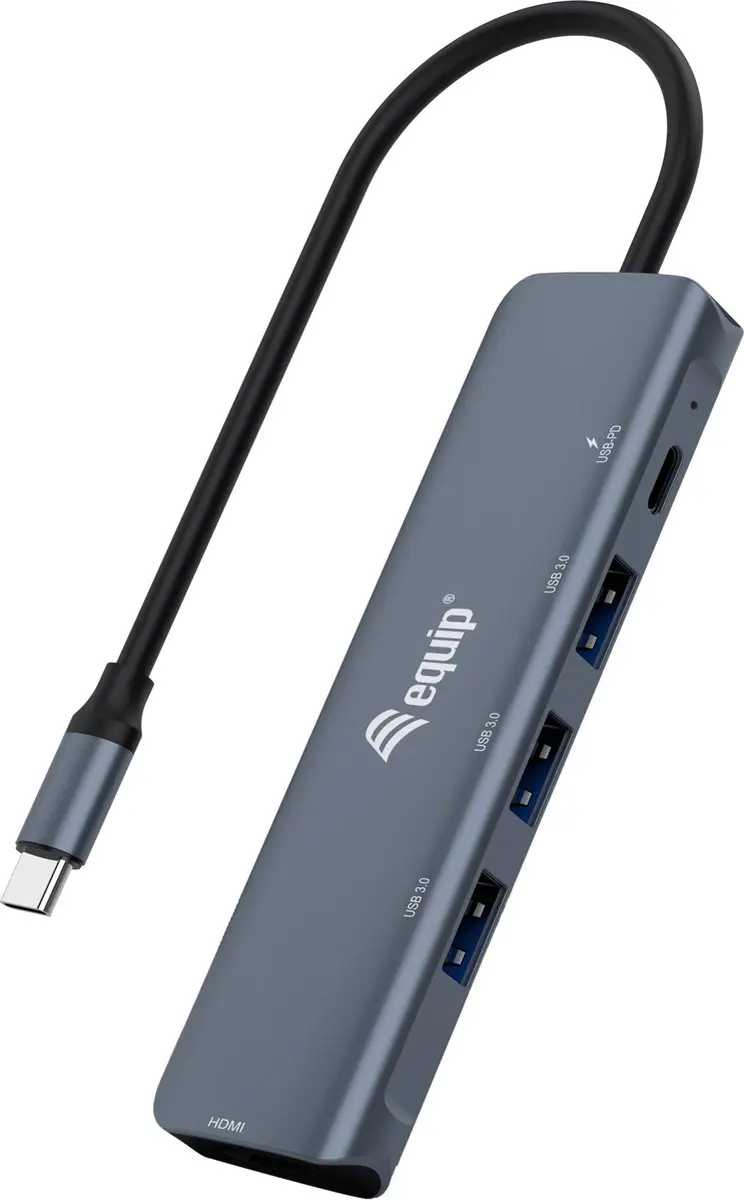 Equip 133487 interface hub USB 3.2 Gen 1 (3.1 Gen 1) Type-C 5000 Mbit/s Zwart, G