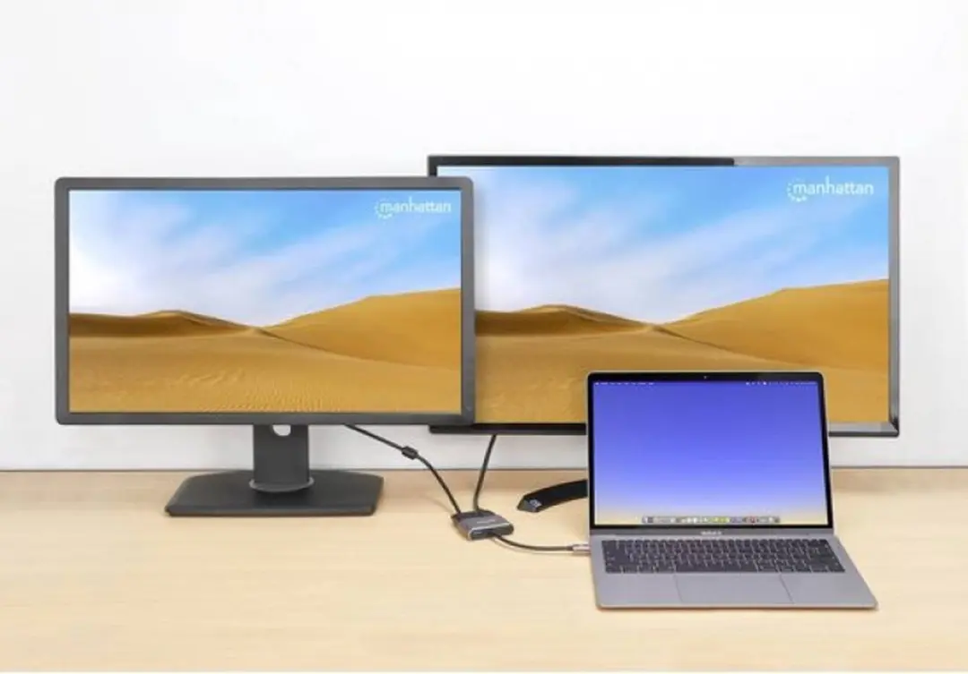 Manhattan 130691 USB-C Dockingstation - 4-in-1 - Space grijs