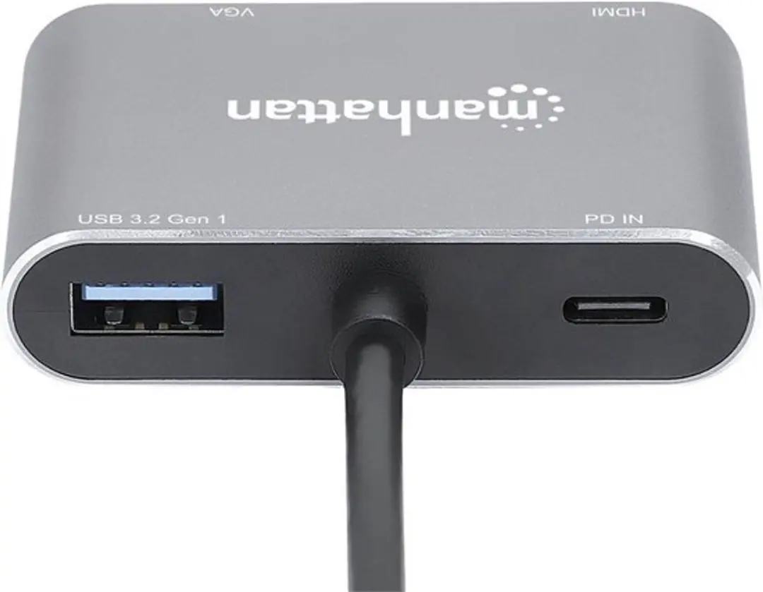 Manhattan 130691 USB-C Dockingstation - 4-in-1 - Space grijs