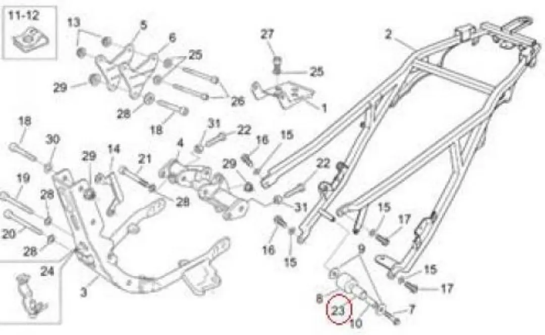 bouten voor motorfiets aprilia 650 pegaso 2001