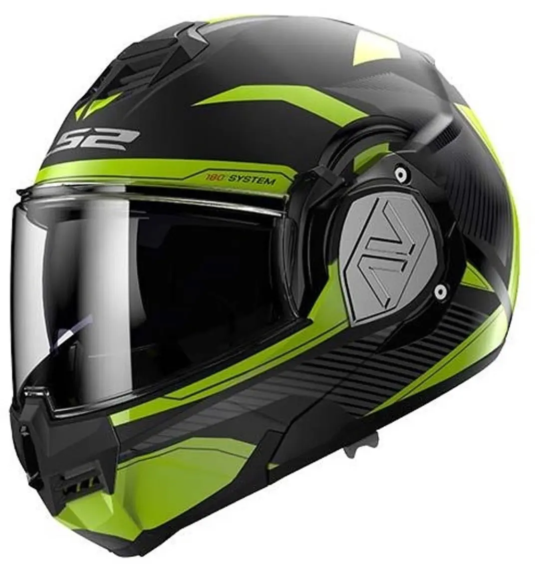 LS2 FF906 Advant Revo Mat Zwart H-V Geel 06 Systeemhelm L