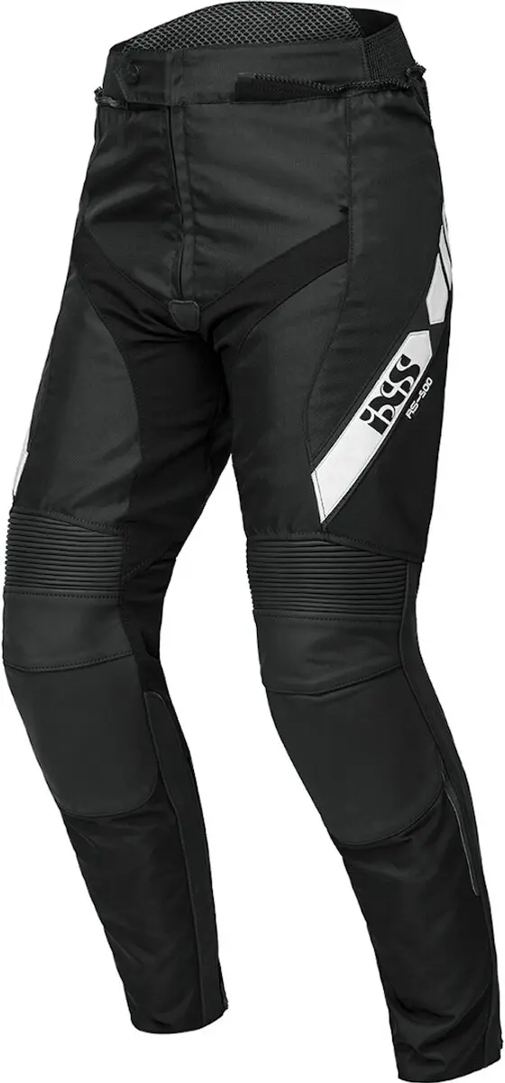 IXS RS-500 1.0 Zwart Wit Leren/Textiele Motorbroek