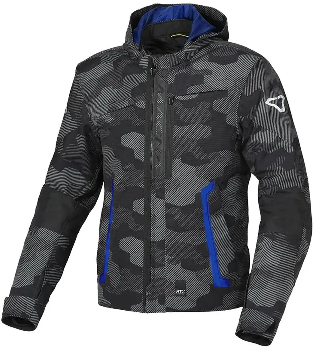 Macna Riggor Textile Waterproof Jas - Zwart/Blauw - afbeelding 6 van 6