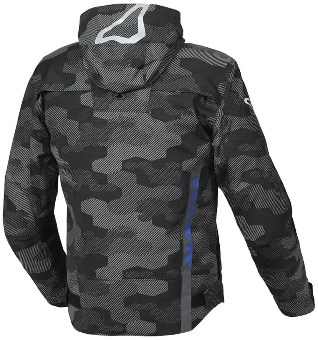 Macna Riggor Textile Waterproof Jas - Zwart/Blauw