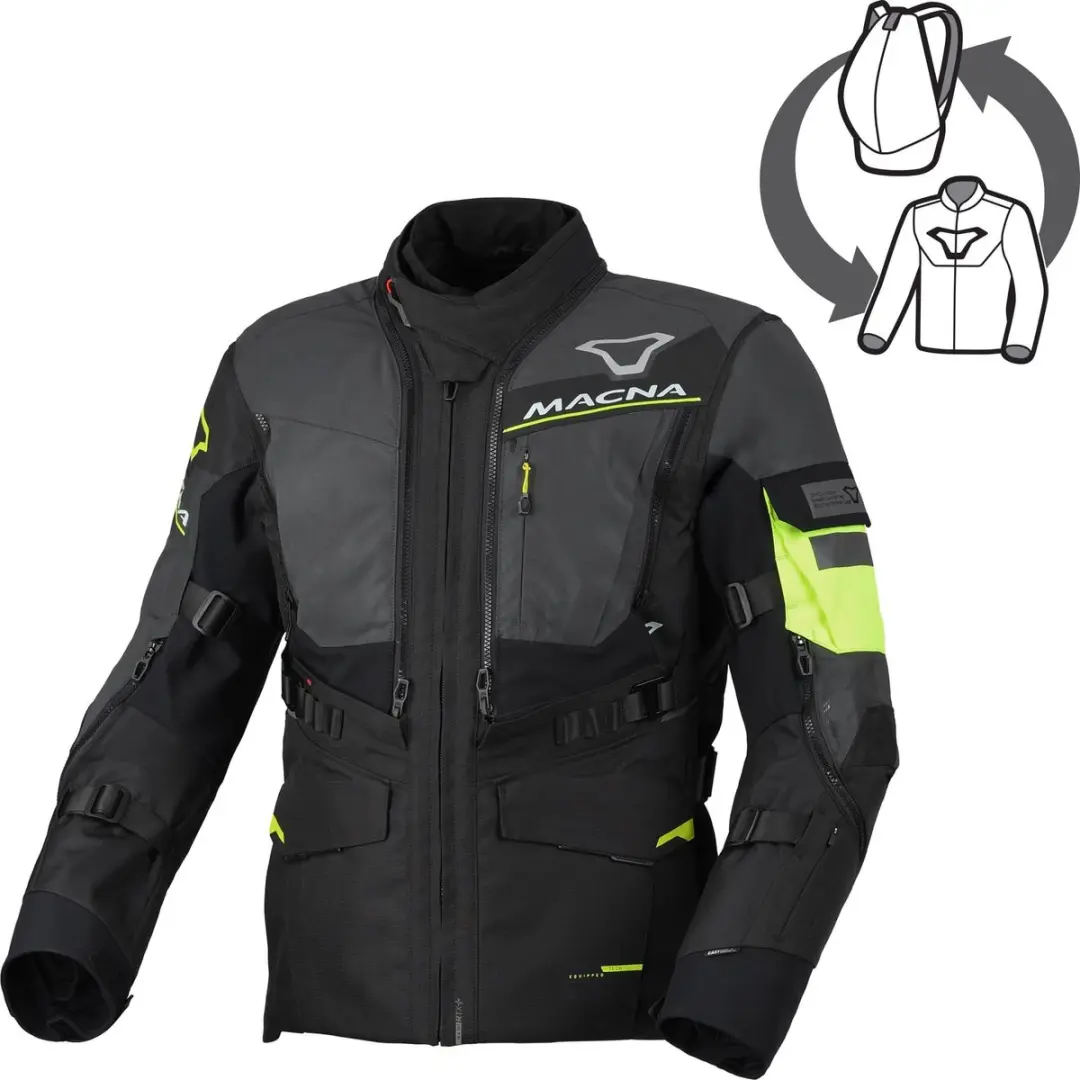 Macna Flexodus NightEye waterdichte motorfiets textieljas -