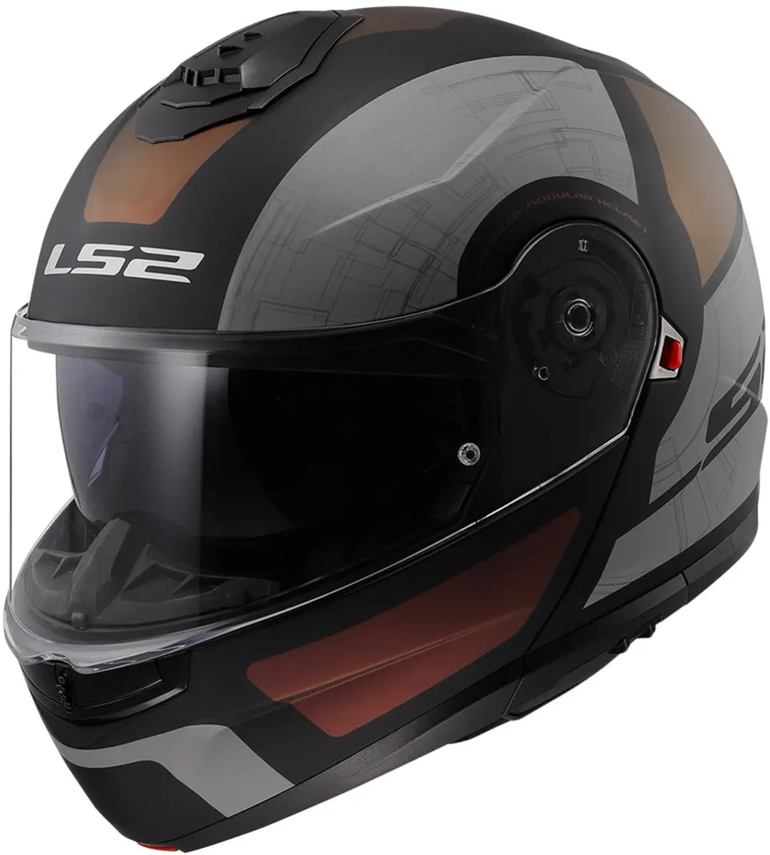LS2 FF908 Strobe II Orion Mat Zwart Paars Blauw 06 Systeemhelm