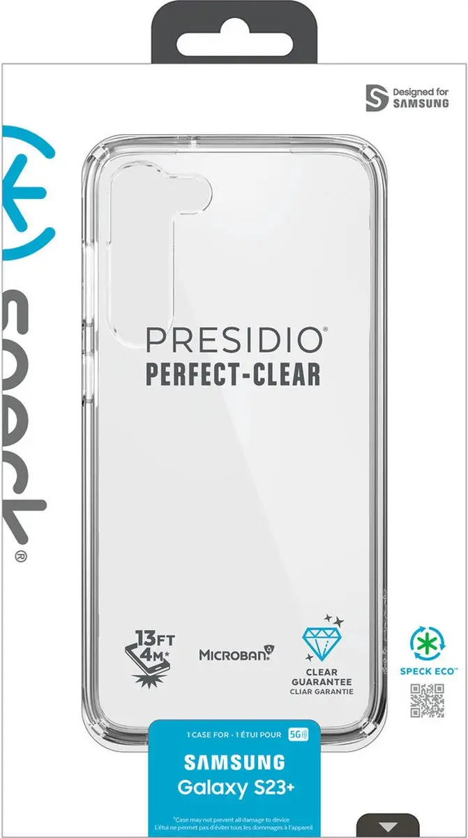 Speck Presidio Perfect Clear Hoesje - Samsung Galaxy S23 Plus - Transparant