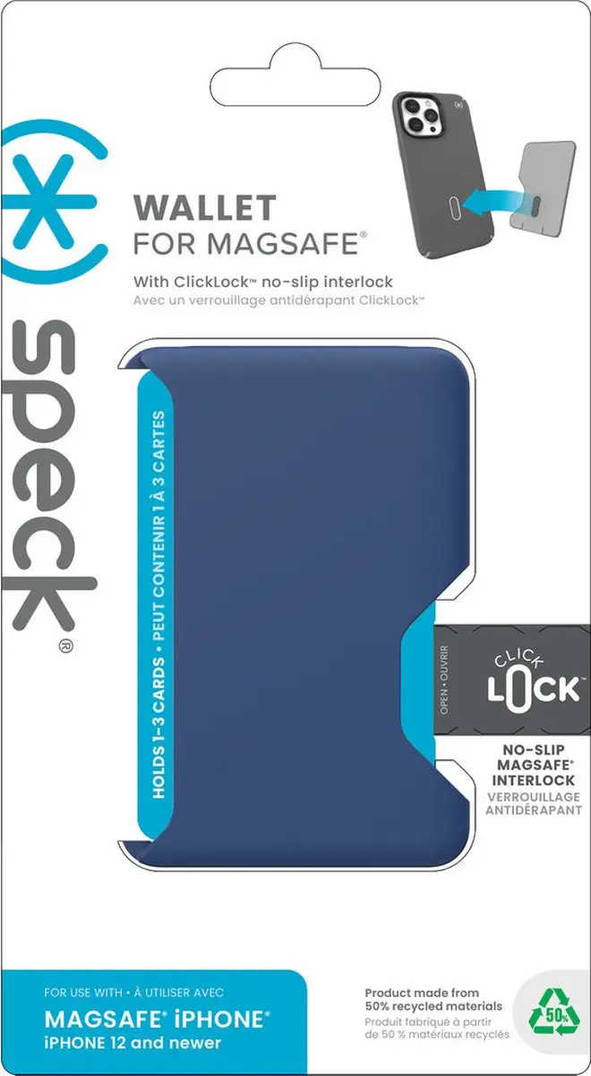 Speck ClickLock Wallet MagSafe Blauw - 150423-3180 - afbeelding 6 van 6