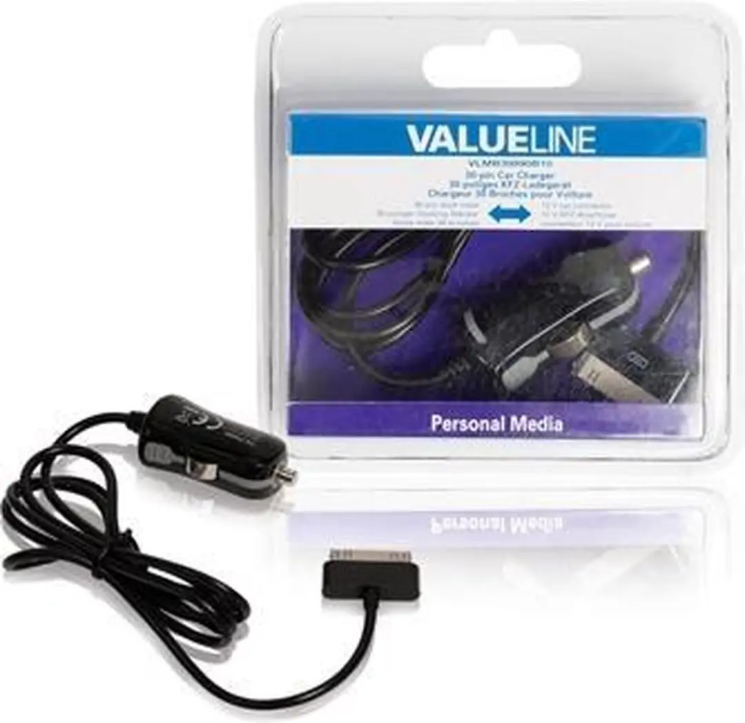 Valueline 30-pins autolader met vaste kabel