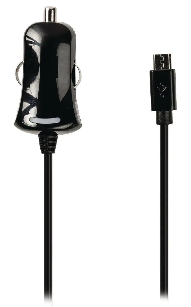 Valueline Micro USB Autolader 1m - 2,1A - Zwart - afbeelding 2 van 3
