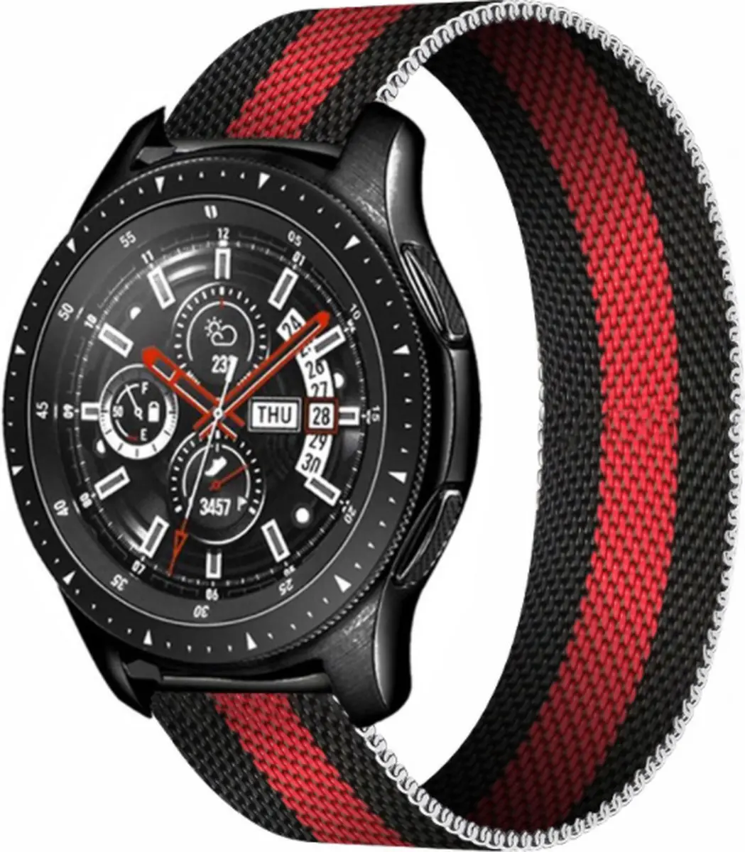 Strap-it® Samsung Galaxy Watch siliconen / leren bandje 45mm / 46mm