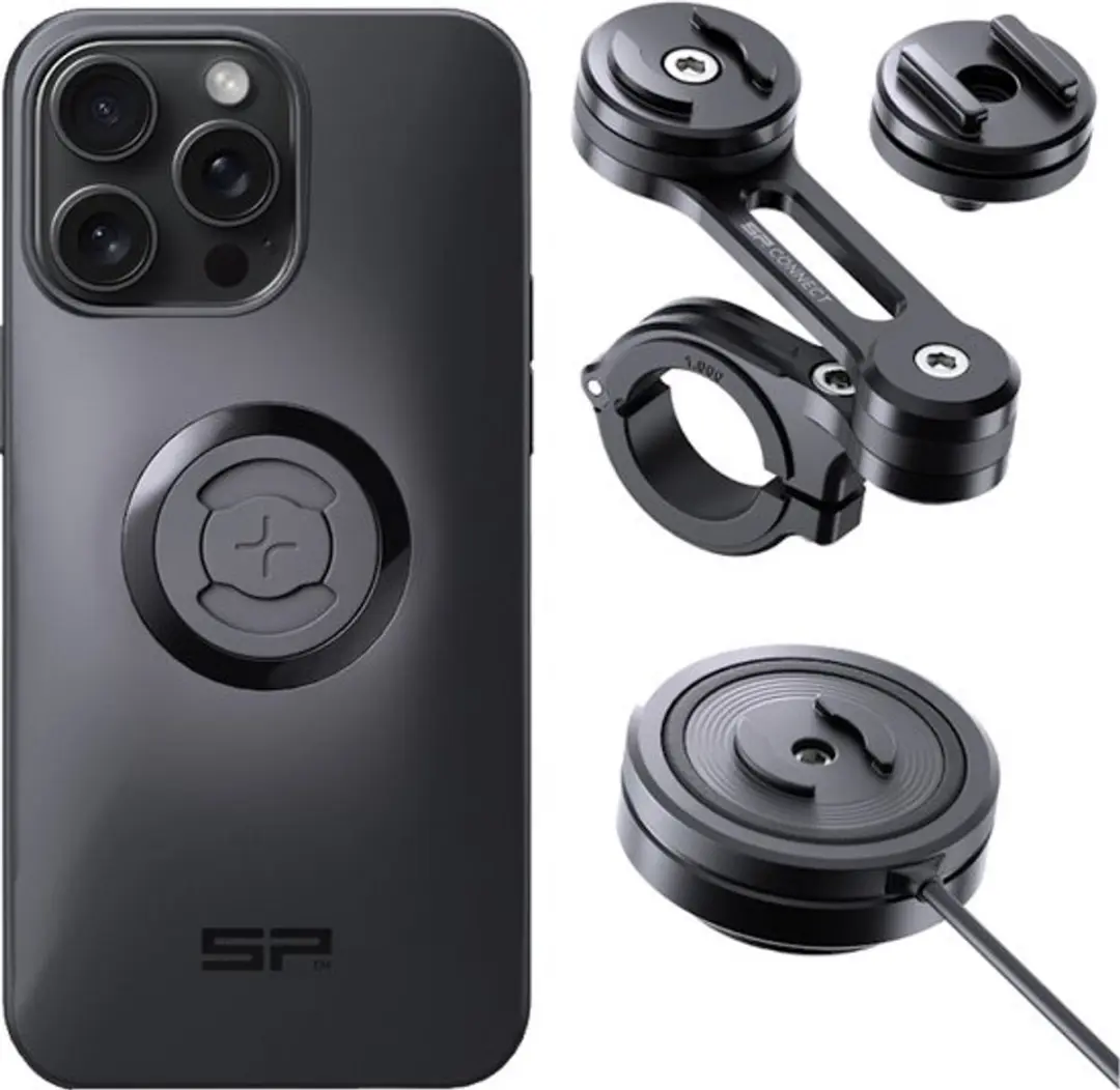 SP Connect Bundle SPC+ iPhone 15 Pro Max Moto Mount Pro Charging Anti Vibration