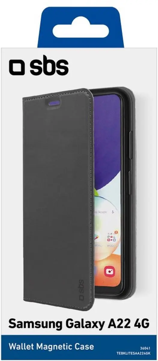 SBS TEBKLITESAA224GK Foliohoes Samsung Galaxy A22 4G - Zwart - afbeelding 2 van 2