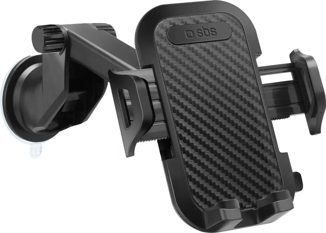 SBS Telescopic Zuignap Telefoonhouder Auto TEHWSUPWIND - Zwart