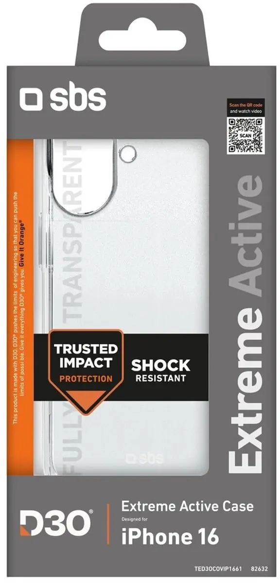 SBS Extreme Active D3O iPhone 16e Beschermhoes - Transparant