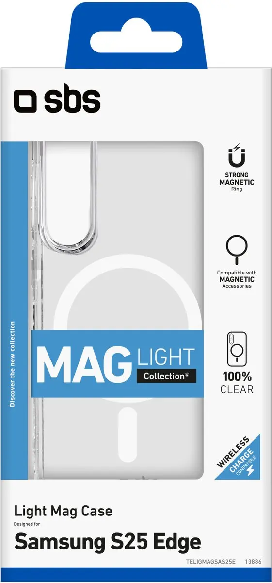 SBS Light Mag Case Transparant - 1 Pasje - Zwart