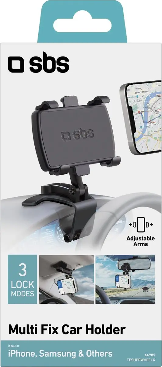 SBS Multi Fix Dashboard Telefoonhouder - 17.8 Inch - Zwart