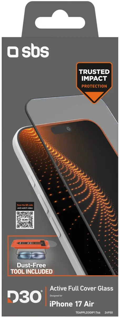 SBS D3O iPhone 17 Air Telefoniescreenprotector - D3O Technologie - afbeelding 2 van 5
