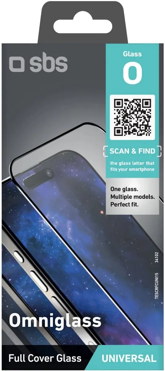 SBS Omniglass Glas Telefoonschermbeschermer - Universeel - afbeelding 2 van 3