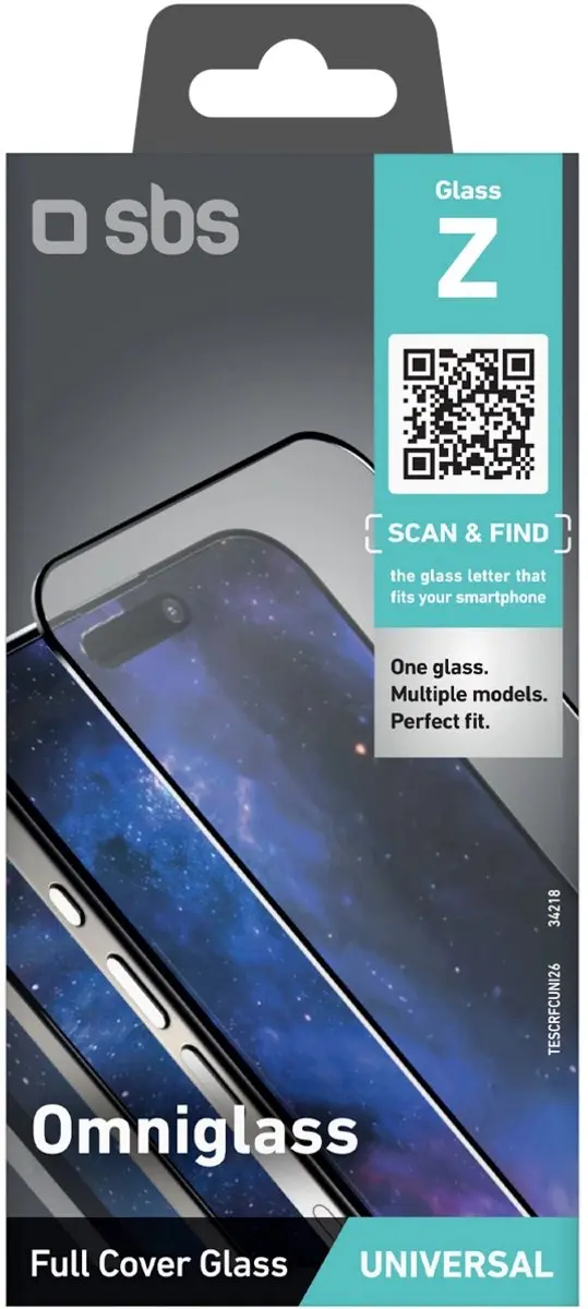 SBS Omniglass Glas Telefoonschermbescherming - Universeel - afbeelding 2 van 3