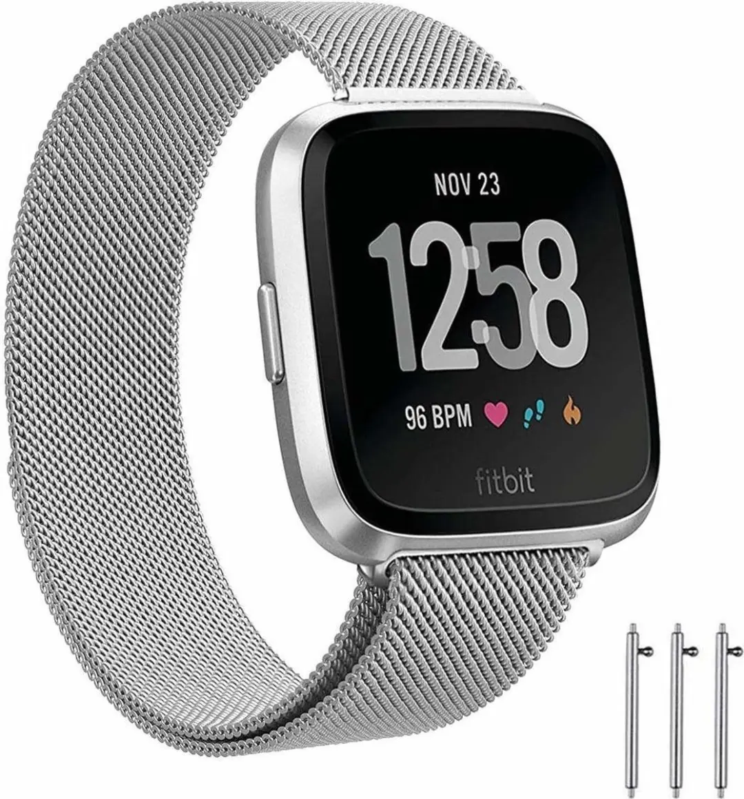 Fitbit Versa Milanese band (zilver)