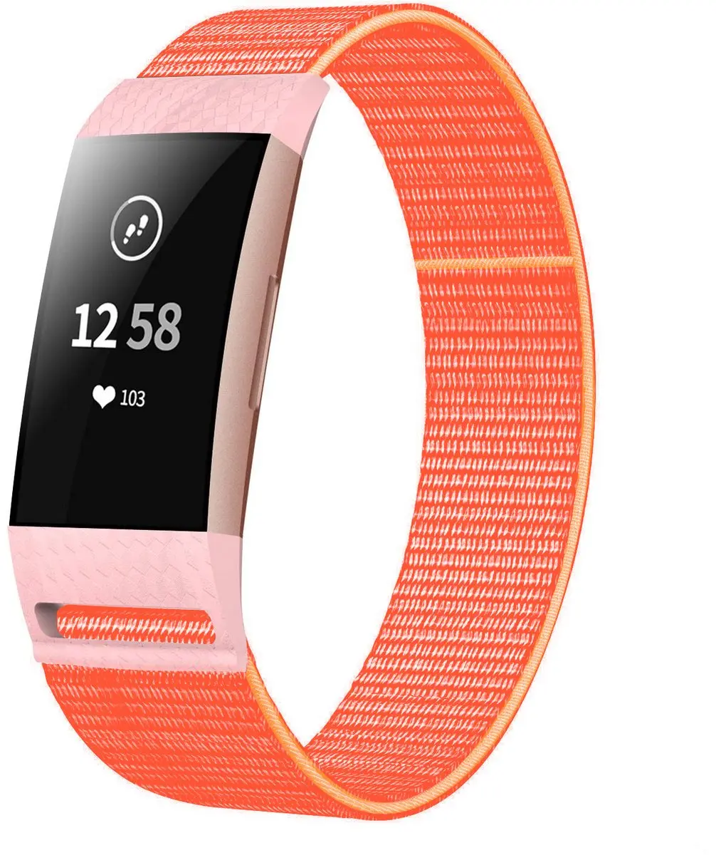 Fitbit Charge 3 nylon bandje (oranje)