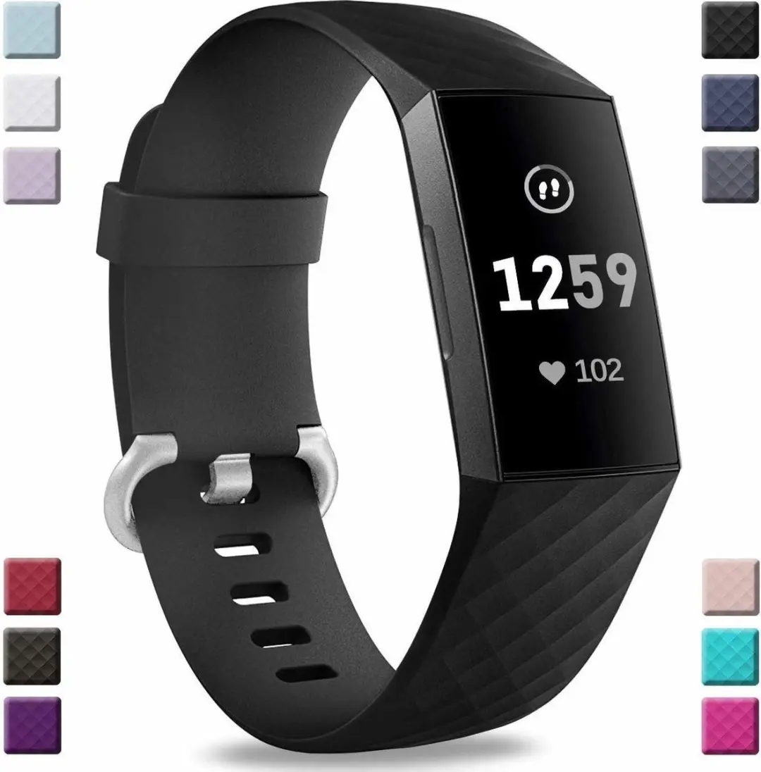 Fitbit Charge 3 silicone band (zwart)