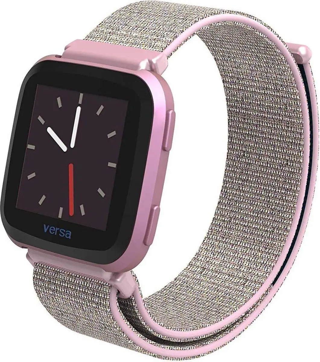 Fitbit Versa nylon bandje (roze)