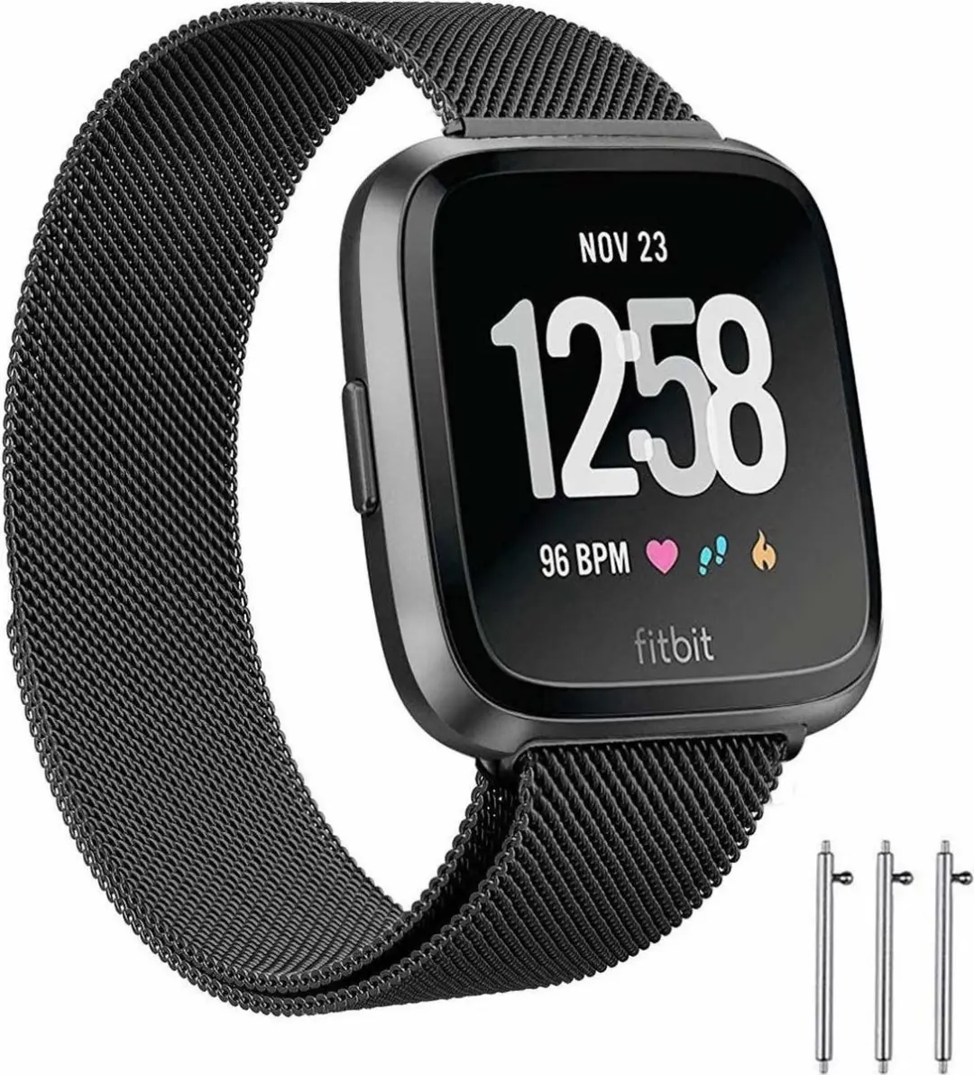Fitbit Versa Milanese band (zwart)