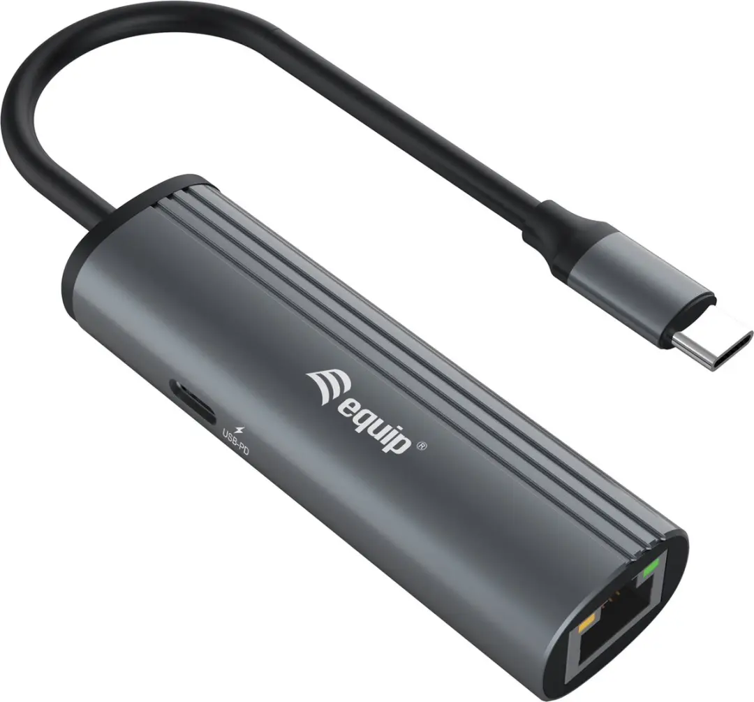 Equip 133486 USB-C-naar-RJ45 Gigabit netwerk + PD-adapter