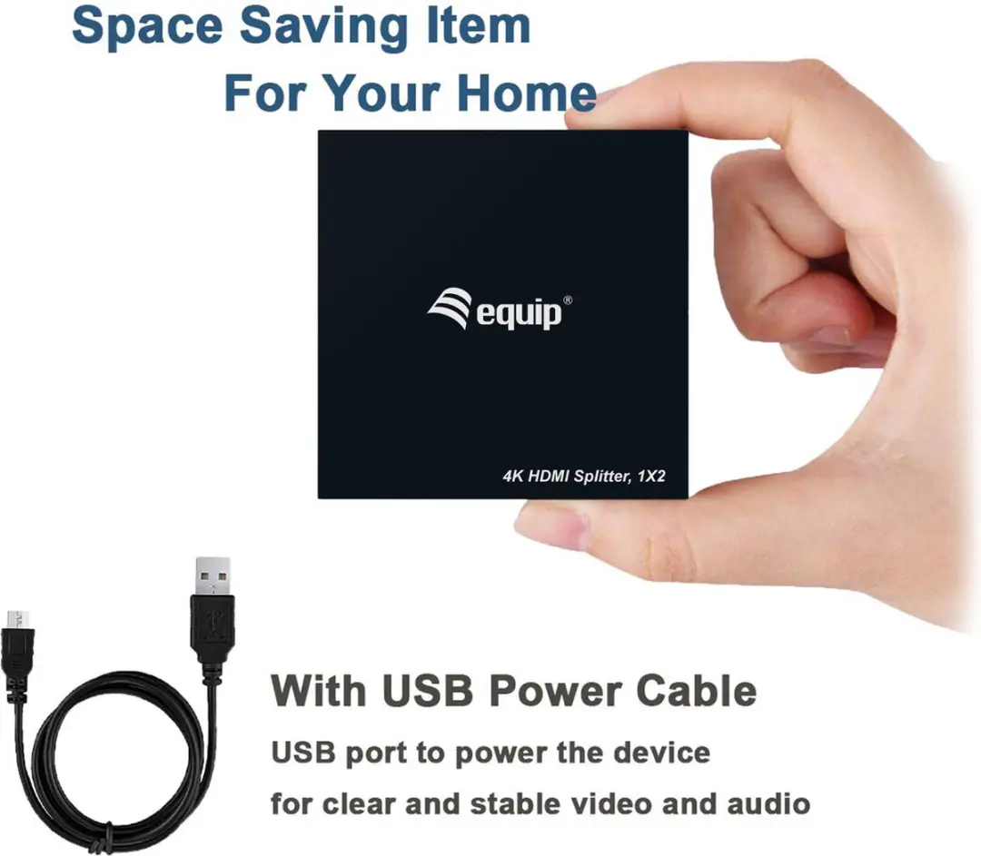 Equip 332715 HDMI Video Splitter 2x HDMI - Zwart - afbeelding 5 van 6