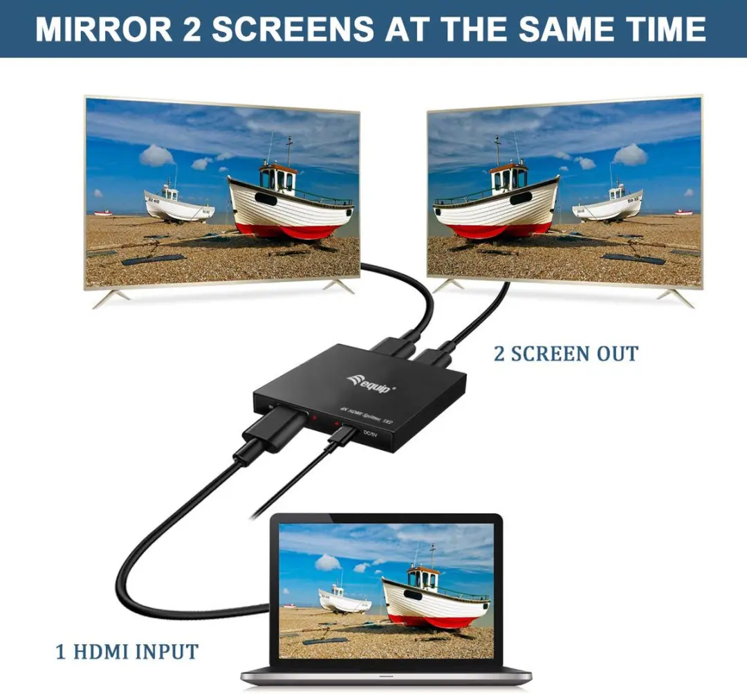 Equip 332715 HDMI Video Splitter 2x HDMI - Zwart - afbeelding 6 van 6