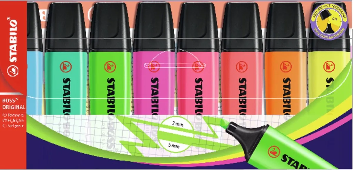 STABILO Boss Original Markeerstift - 8 Kleuren