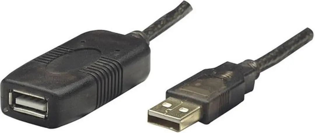 Manhattan IC Intracom USB 2.0 A Male naar A Female 20m - Zwart