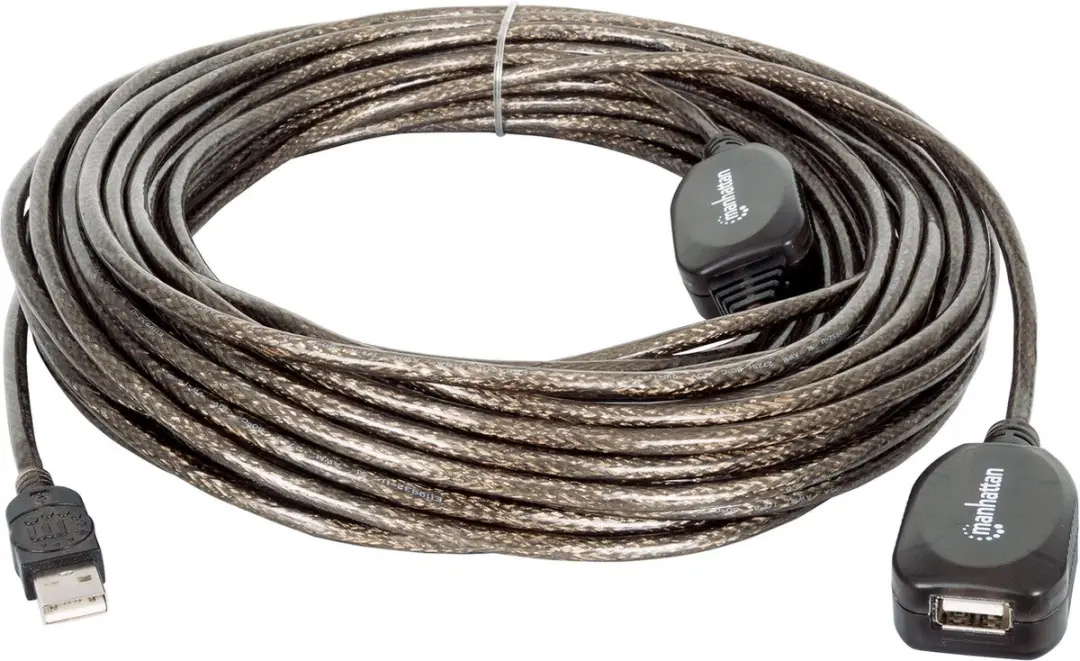 Manhattan IC Intracom USB 2.0 A Male naar A Female 20m - Zwart