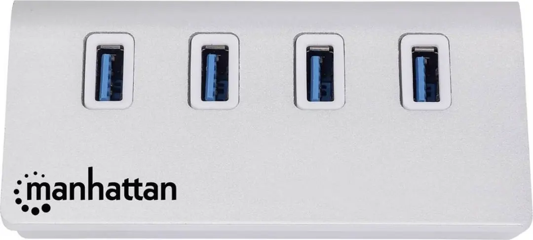 Manhattan 163767 USB 3.0 Hub 4 Poorten - Aluminium Wit - afbeelding 3 van 6
