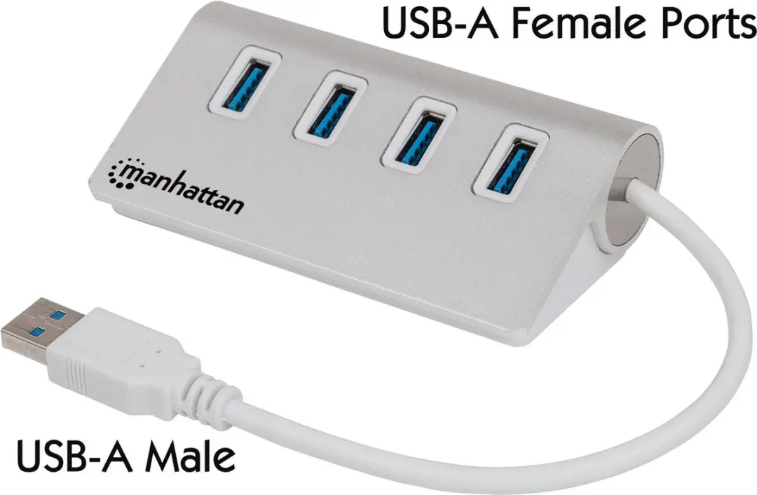 Manhattan 163767 USB 3.0 Hub 4 Poorten - Aluminium Wit - afbeelding 6 van 6