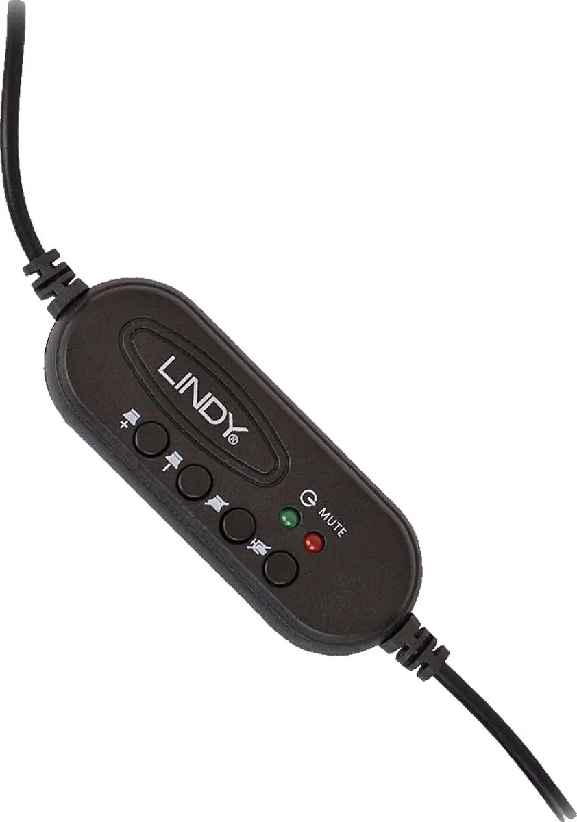 Lindy 42870 USB Headset met Microfoon - Zwart - afbeelding 3 van 6