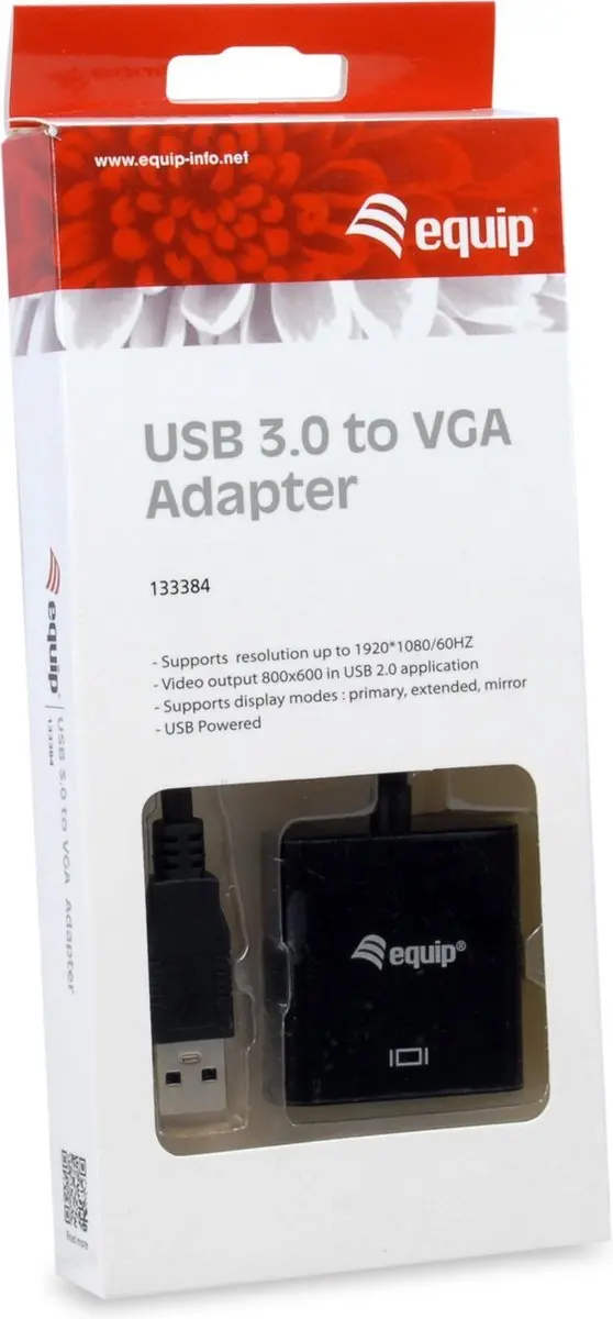 Equip 133384 USB Grafische Adapter 1920x1080 - Zwart - afbeelding 4 van 4