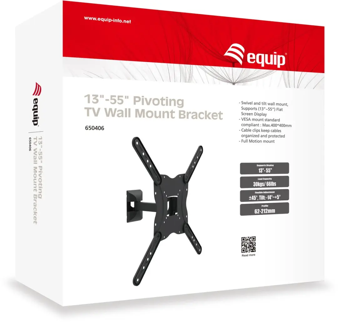 Equip 650406 TV Wandbeugel 139,7cm - Zwart - afbeelding 3 van 5