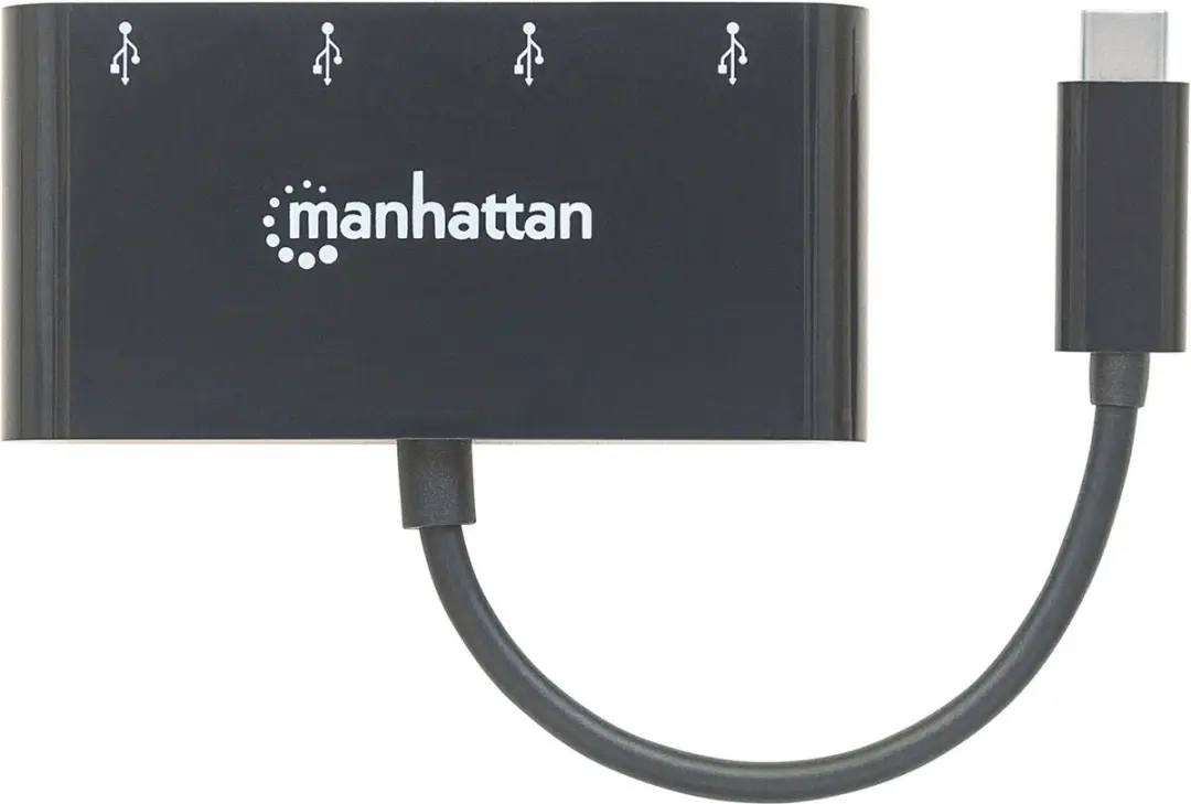 Manhattan USB-C Hub 4 Poorten USB 3.2 Gen 1 - 162746 - Zwart