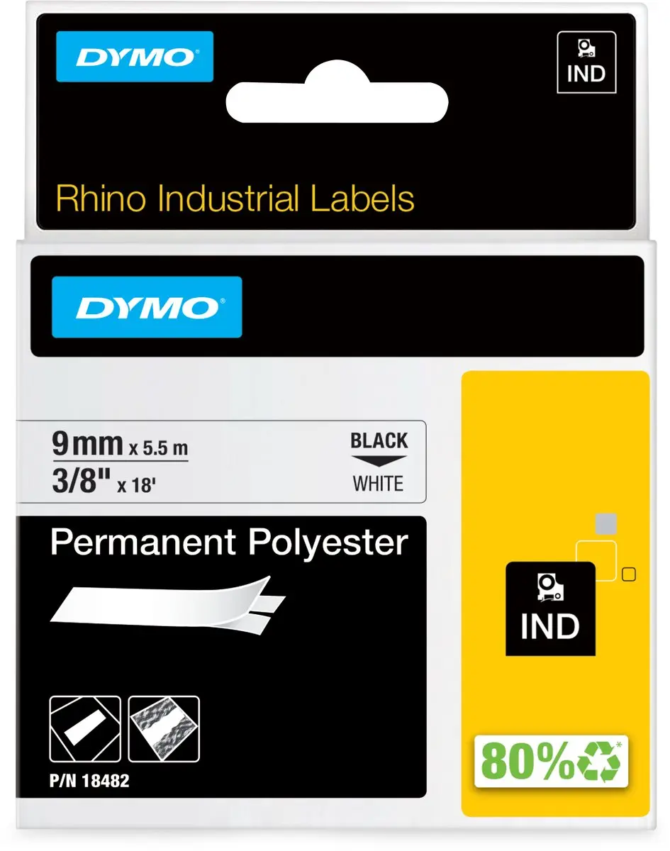 DYMO Rhino 18482 Zelfklevende Labels 9mm x 3,5m