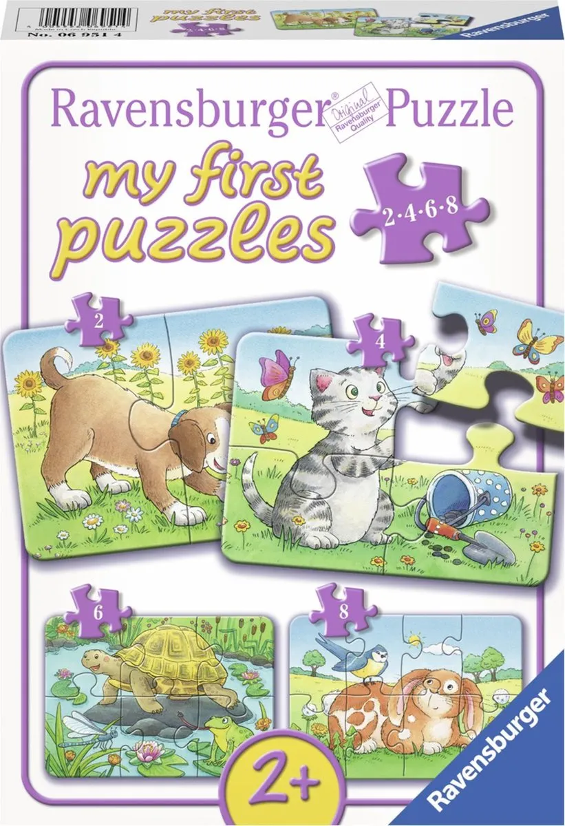 Ravensburger Schattige Huisdieren My First Puzzels - 20 Stuks (4x5) - Multicolor